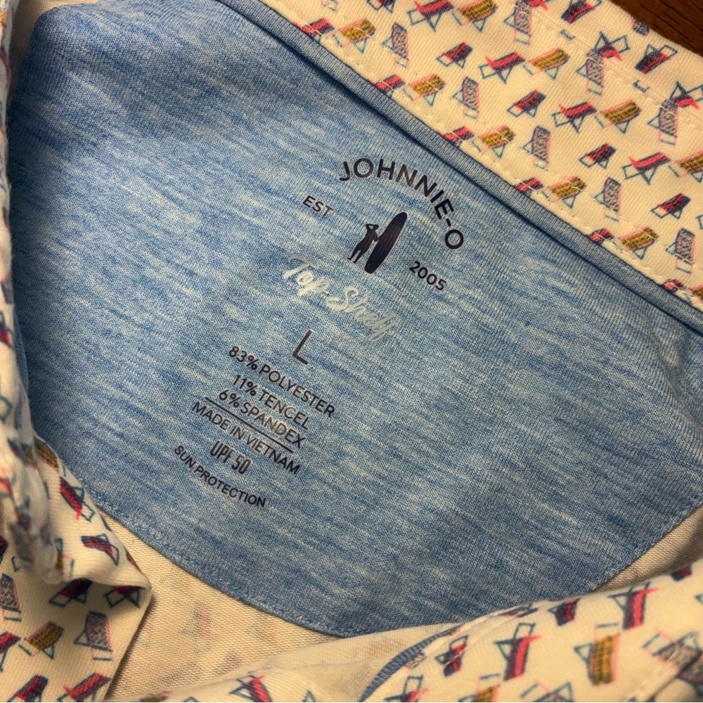 Johnnie-O Light Top Shelf Blue and Cream Beach Chairs UPF 50
